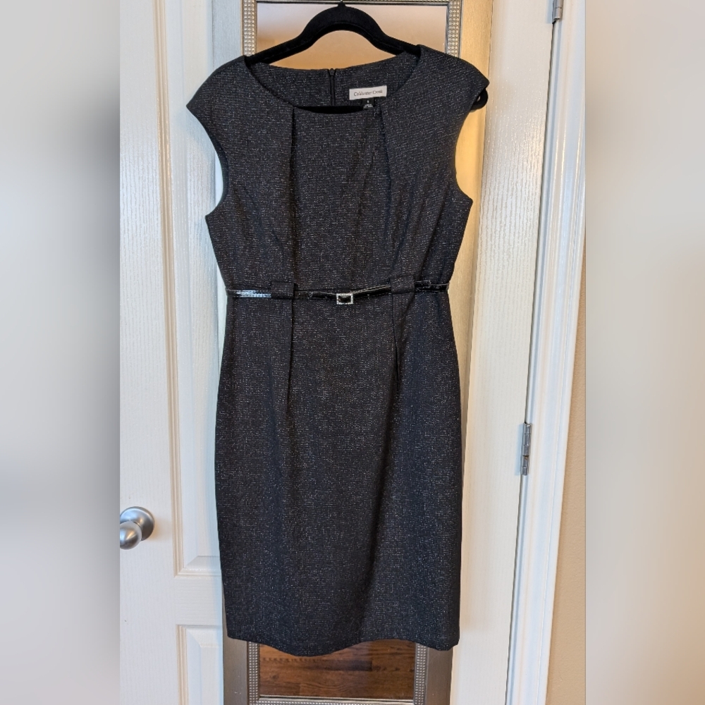 Coldwater Creek Black Belted Midi Dress